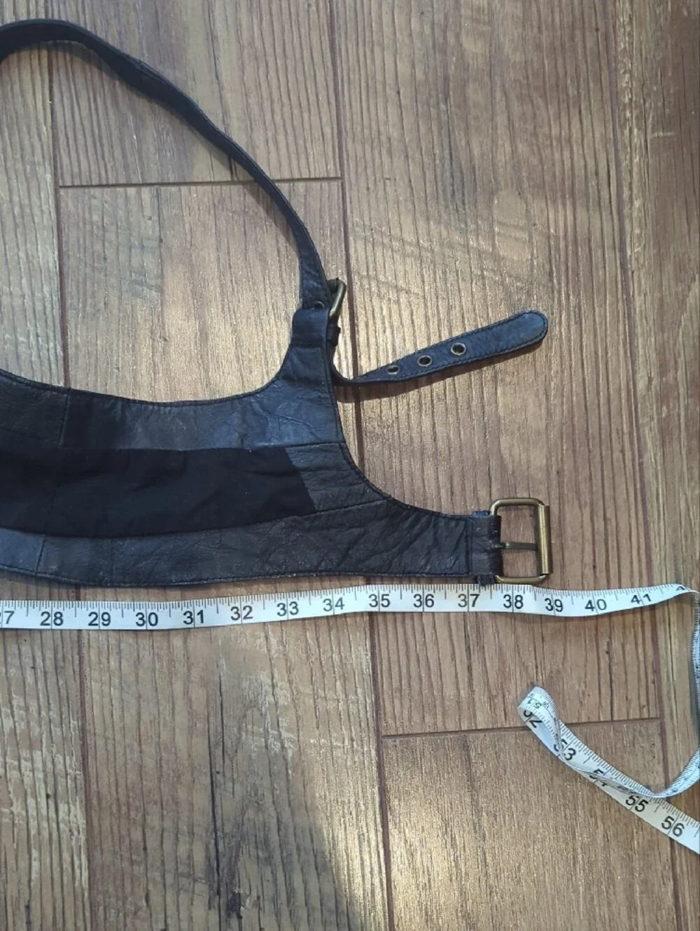 Leather Harness Bra Top - Black